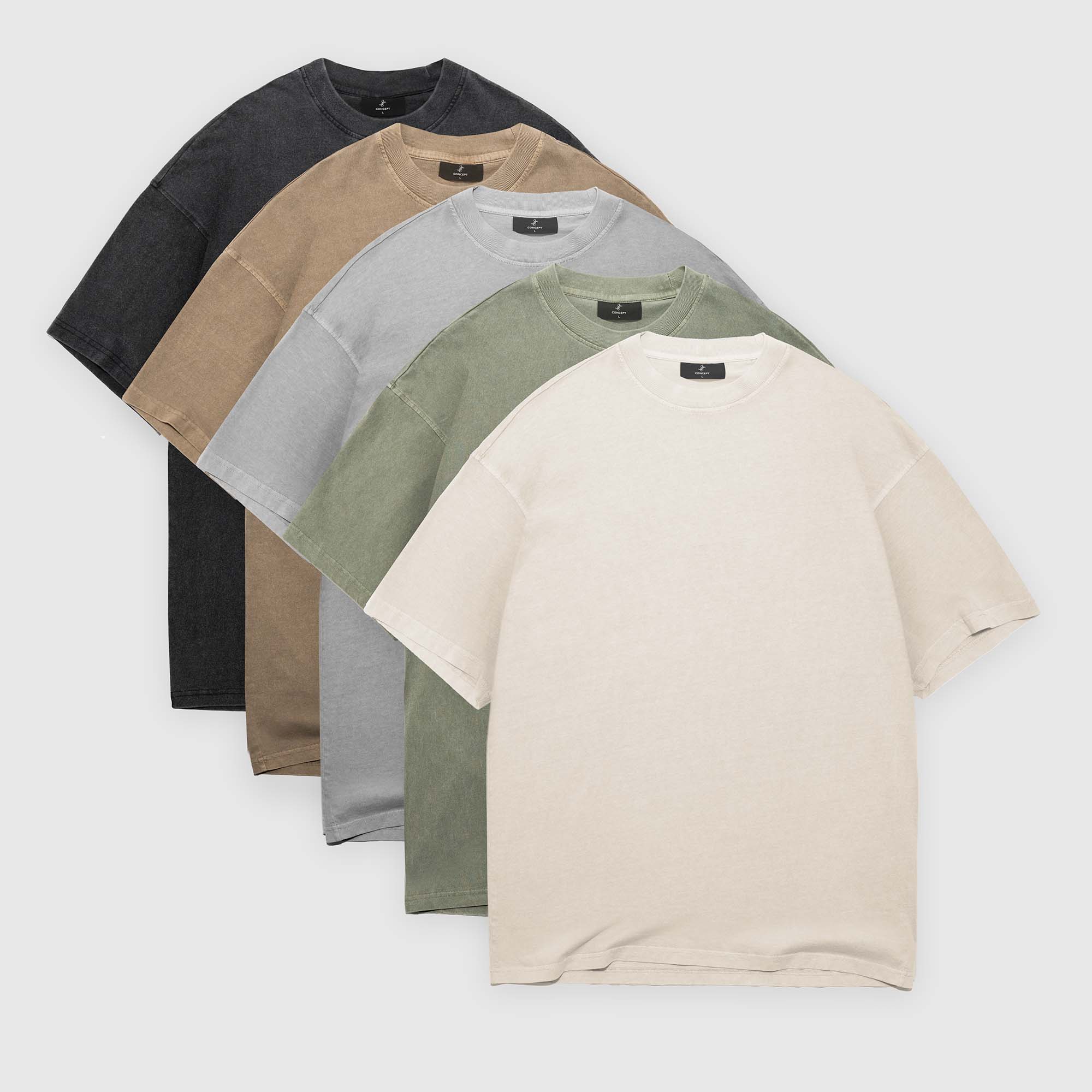 Staple 5-Pack – 250GSM Heavy Loose Fit Wash T-Shirt