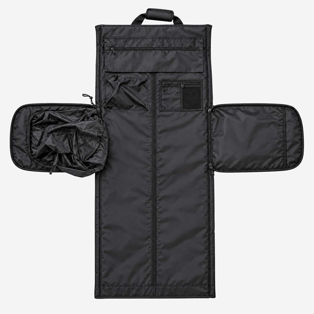 Weekender Bag unzipped fully flat