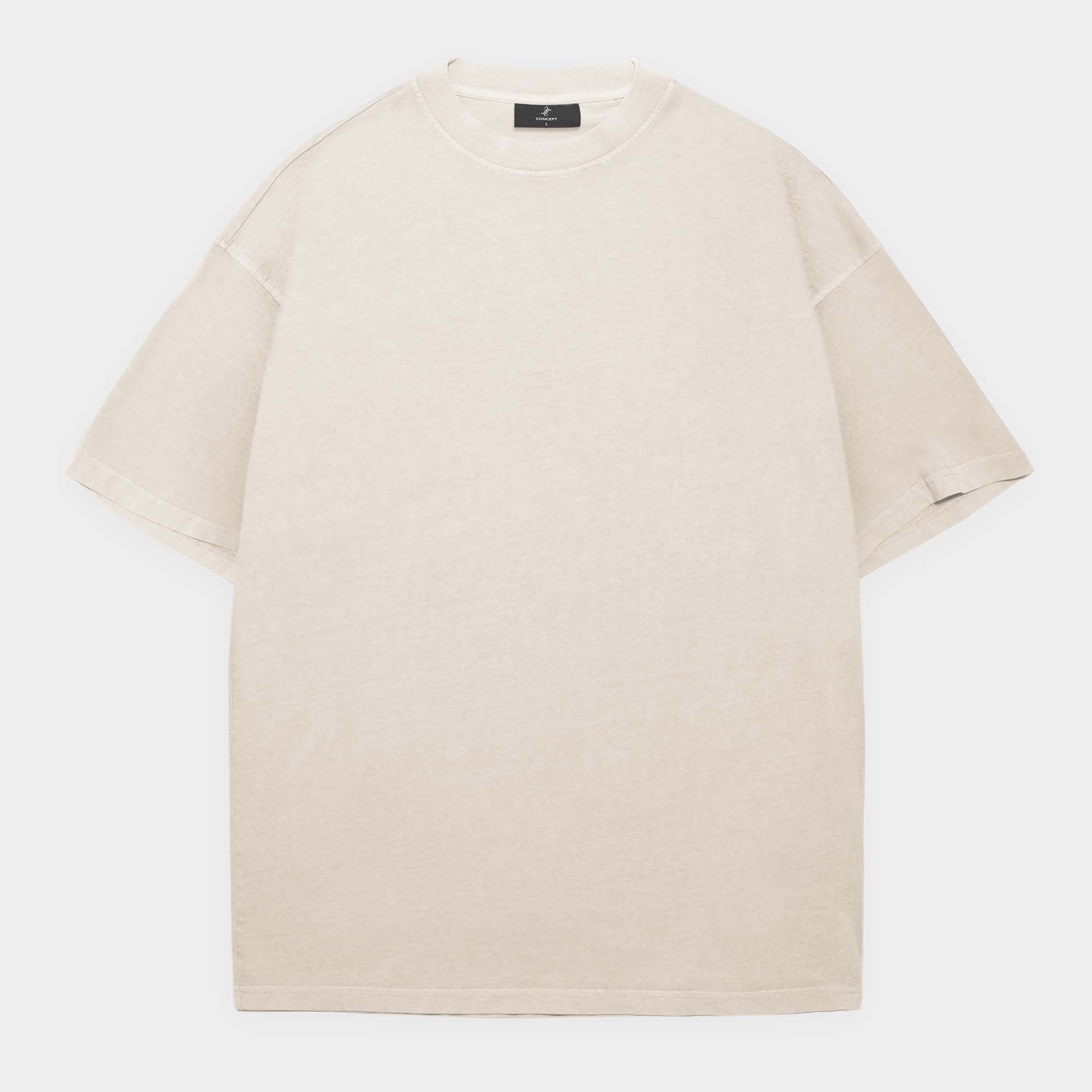 Beige t-shirt on a white background