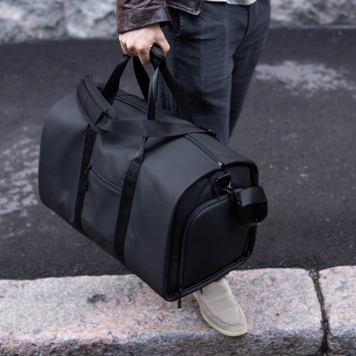 Weekender Bag carried by the handles